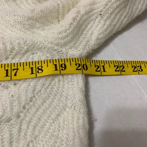 Ann Taylor LOFT Cream Cropped Open Knit Sweater, Women’s Size XL - Picture 5 of 6